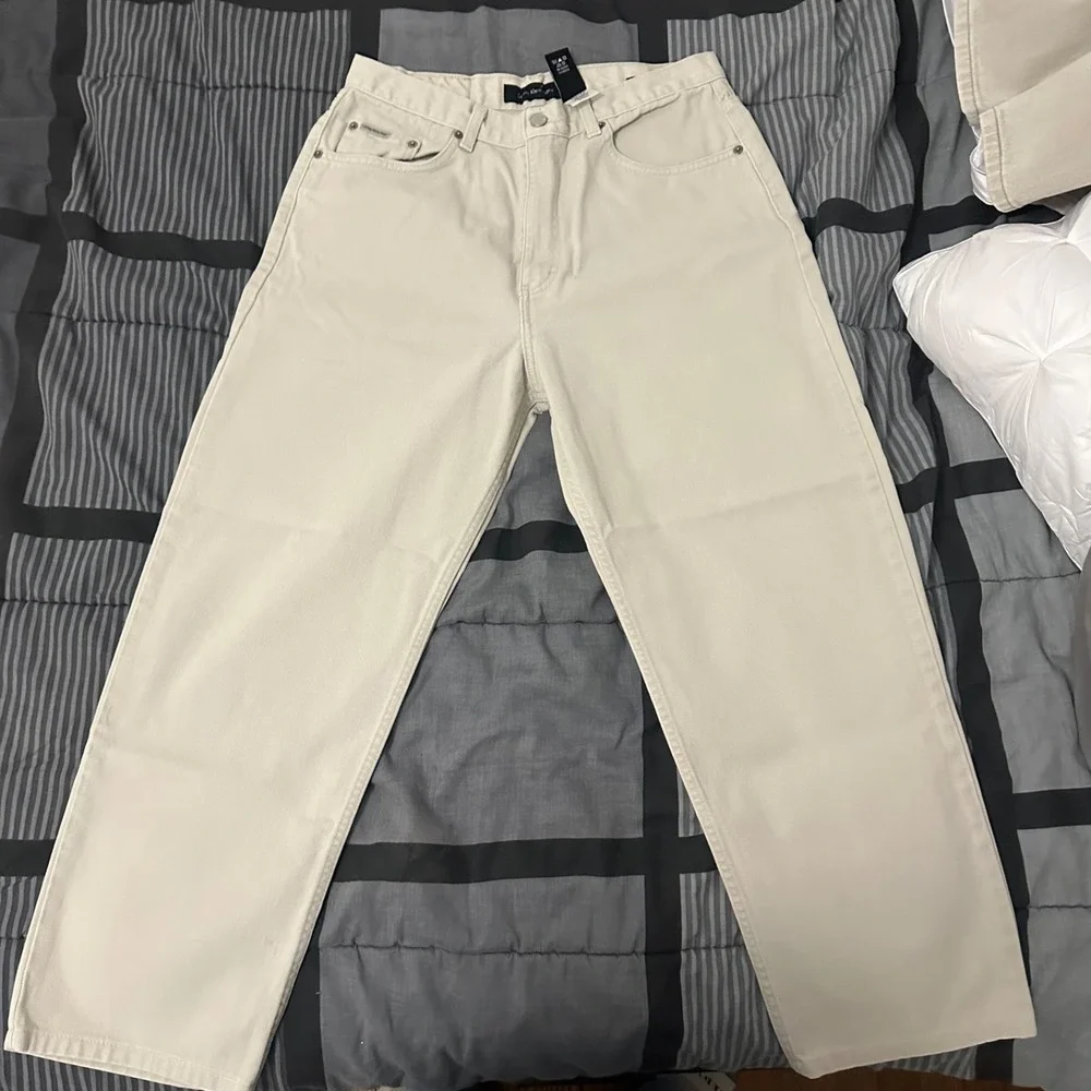 Calvin Klein Jeans Mens 34x32 Easy Fit New Oyster Cotton Denim